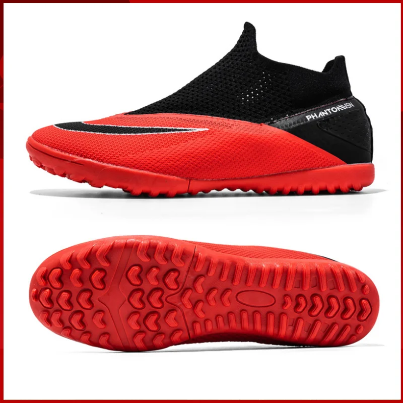 

Big Size 49 48 Slip On Soccer Shoes Unisex Long Spike AG/TF Artificial Football Shoes Indoor Anti-slip Training Sport Boots