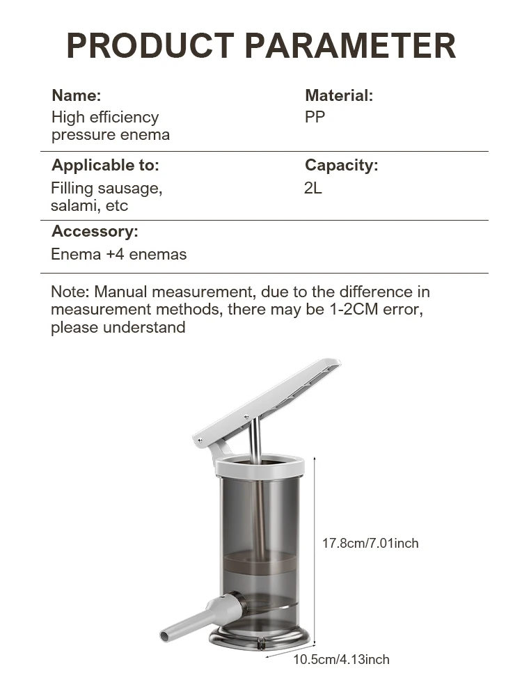 Sausage Stuffer Homemade Sausage Maker Fast Meat Filling Machine Heavy Duty Sausage Filler Large Capacity Sausage Filler Meat