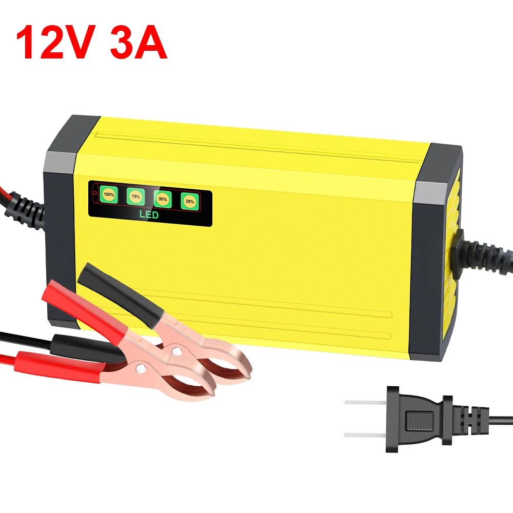 LED Display 12V 2A Moto Lkw Batterie Ladegerät Nass Trocken Blei Säure Batterie Auto Batterie Ladegerät 220V Power Puls reparatur Ladegerät