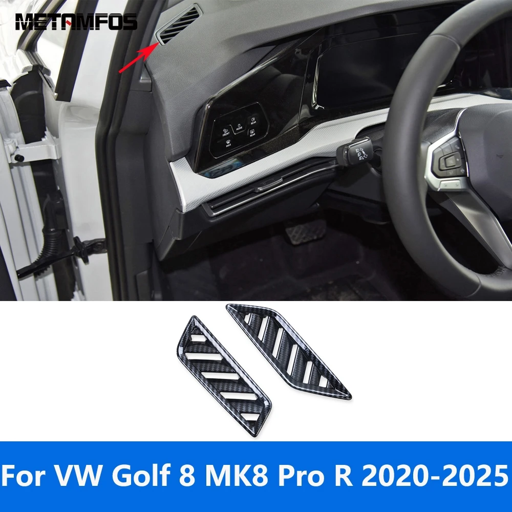 

For Volkswagen VW Golf 8 MK8 Pro R 2020-2024 2025 Carbon Fiber Front Air Condition Vent Outlet Cover Trim Frame Car Accessories