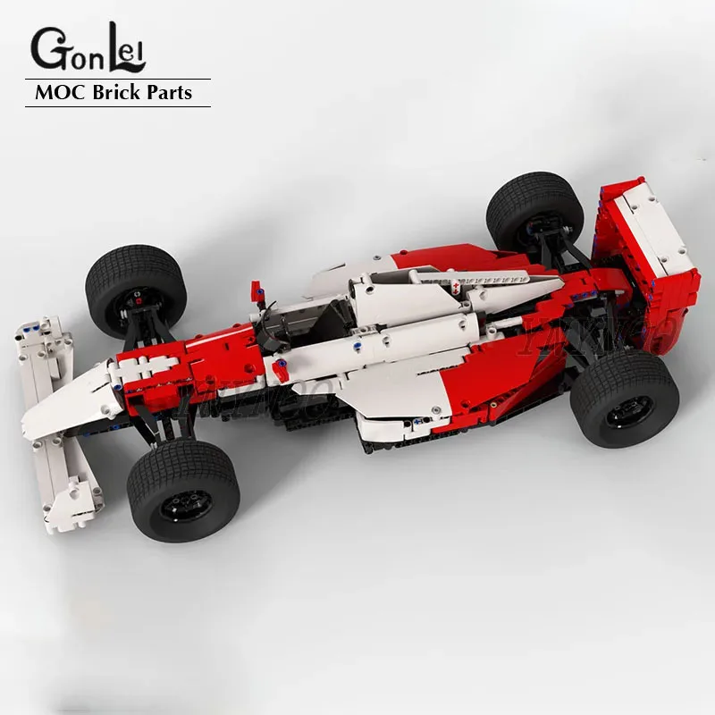 Customed MOC Ayrton Senna Formula 1 McL60 F1 Technical Cars Model 1:8 Bricks Building Block Kits Toys for Children Adults Gift