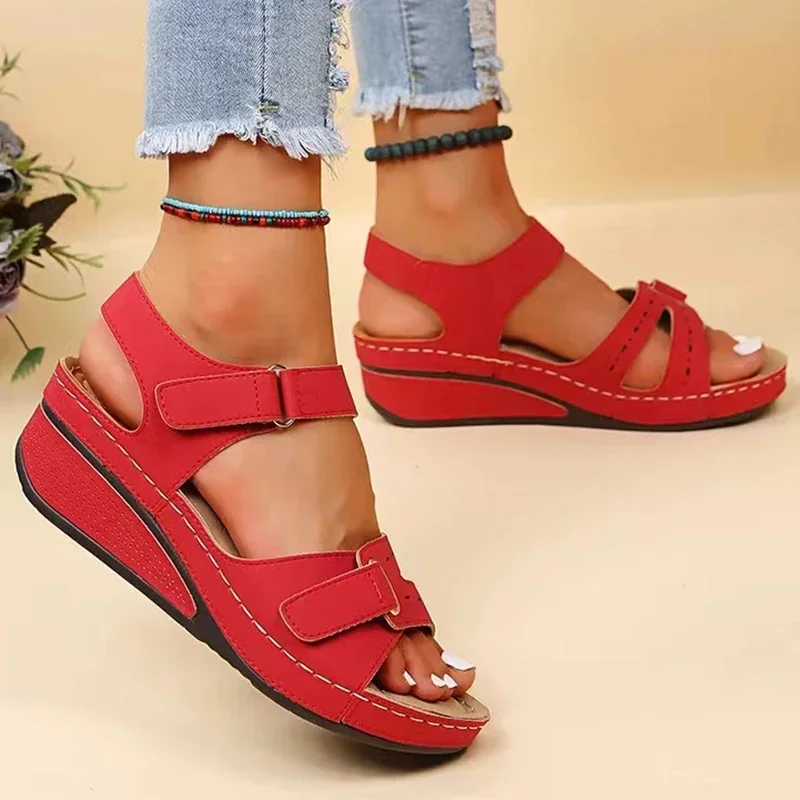 Classics Red Hook Loop Women Wedges Sandals PU Women\'s Thick Platform Sandalias Summer Lightweight Comfort Beach Shoes