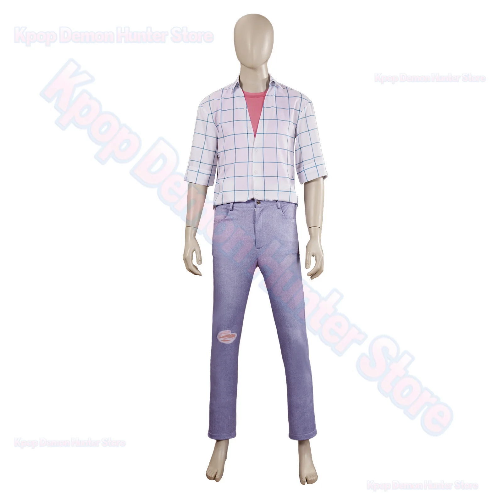 Kpop Demon Hunters Cosplay Saja niños ídolo de grupo masculino Jinu juego de rol camisa azul disfraz actuación disfraz de adulto traje de Halloween