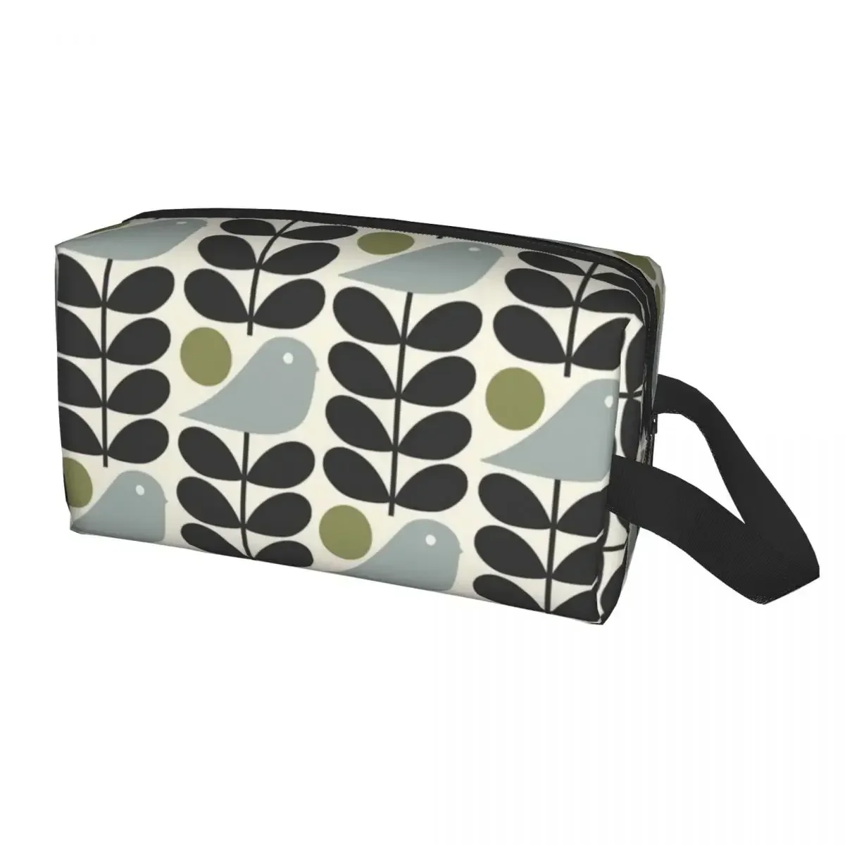 

Custom Multi Stem Bird Toiletry Bag Women Orla Kiely Scandinavian Makeup Cosmetic Organizer Lady Beauty Storage Dopp Kit Case