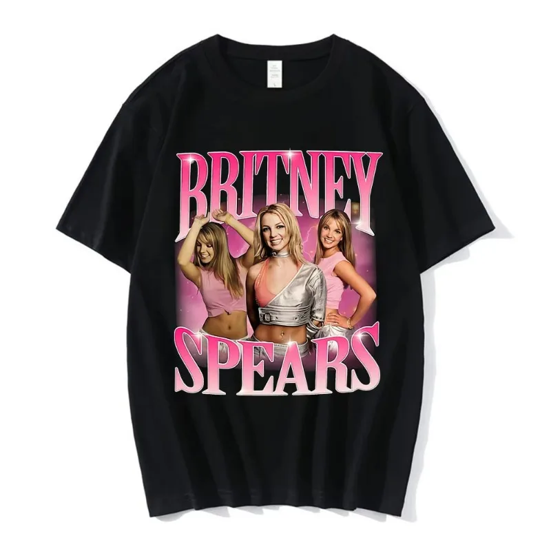 Camiseta con estampado gráfico de la cantante de los años 90 Britney Spears, camiseta de moda Hip Hop Harajuku, ropa Y2K para mujer