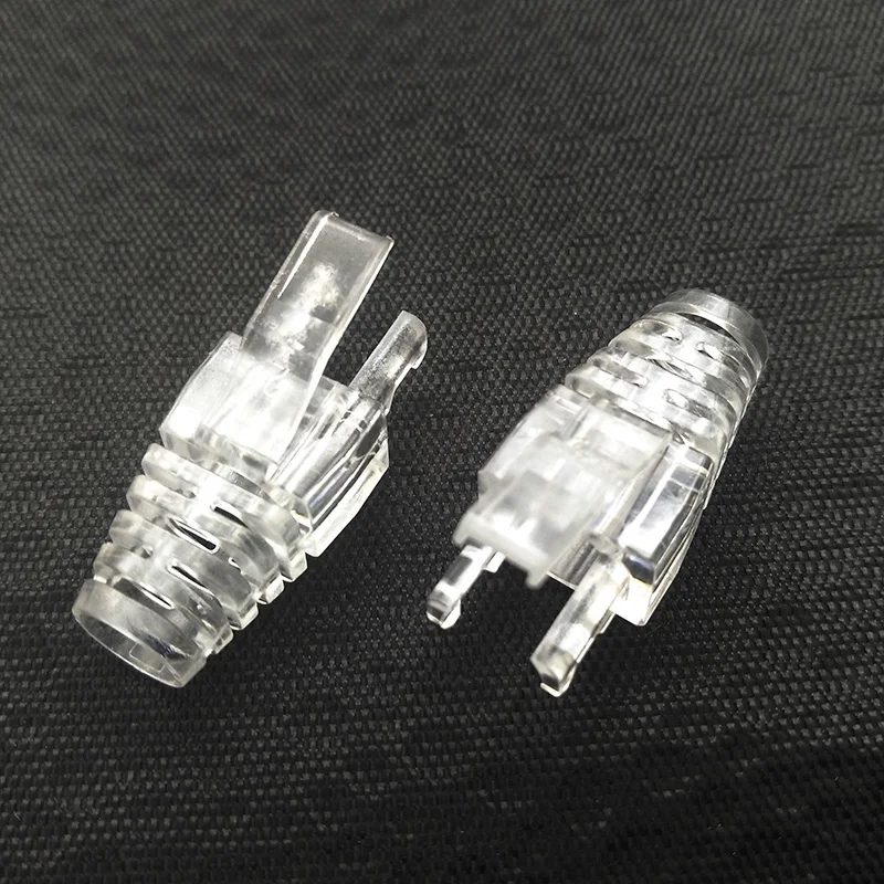 50/100PCS RJ45 Connector Modular Sheath Cablecreation Cat6 8P8C Ethernet Cable Head Network Hood Transparent