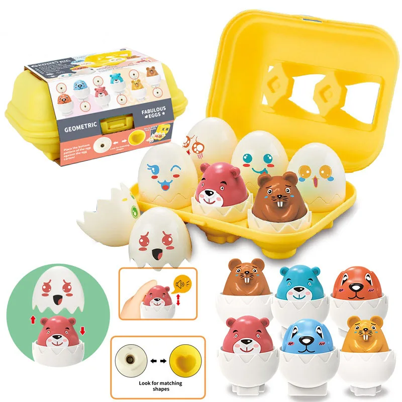 

Montessori Matching Sorting Toys With Eggs Storage Box Smart Eggs Games Sorters Toy Educational Learning Game For Children Gifts