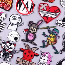 Patches termoadesivos em adesivos de roupas, Punk, Animal, Ferro-on, Bordado, Hippie, Em roupas