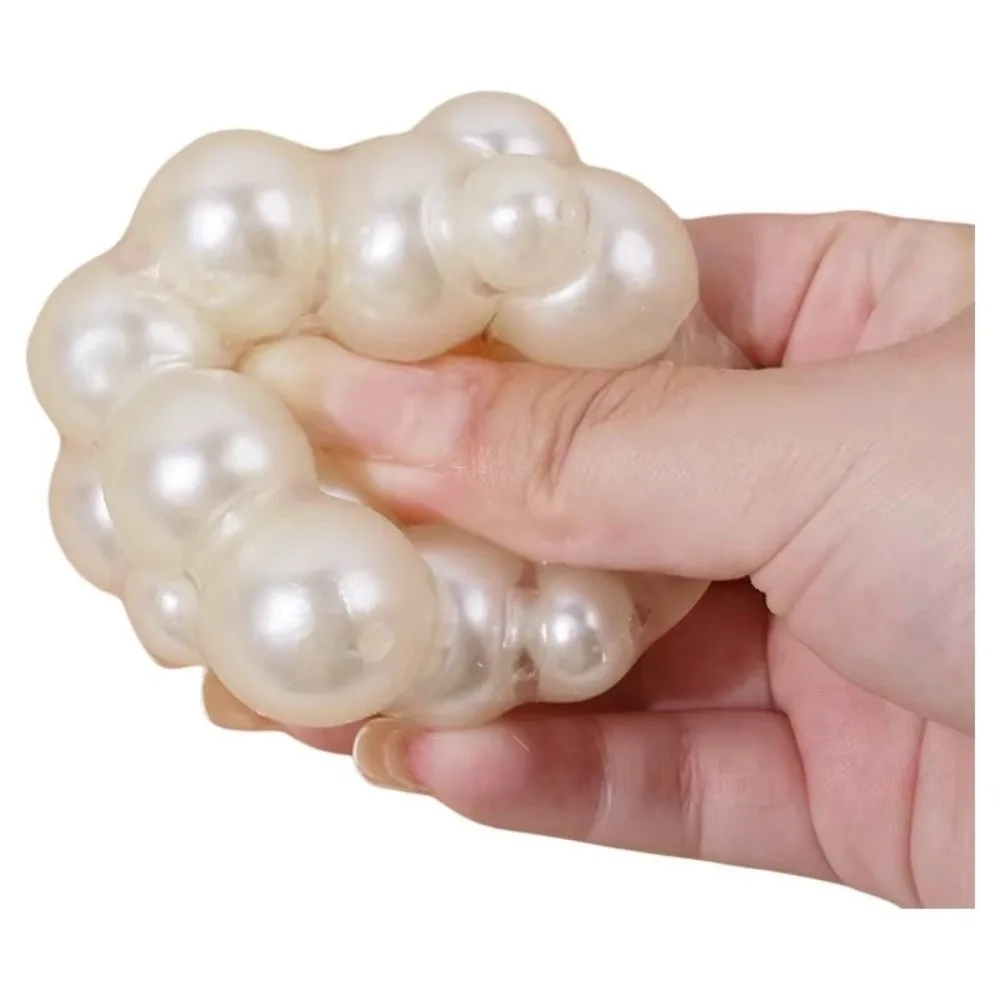 Pearl Bead Filled Stress Relief Ball Soft Mochi Texture Anxiety Calming Hand Squeeze Desktop Decor Slow Rebound Squeeze Ball