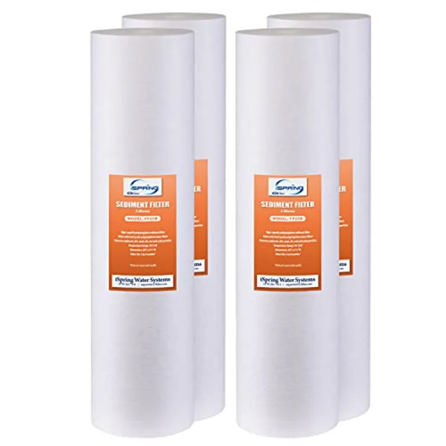 

FP25BX4 High Capacity 20 x 4.5 Water Replacement Cartridge Fine Sediment Filter 4 pieces/ 5 microns White 4 Count
