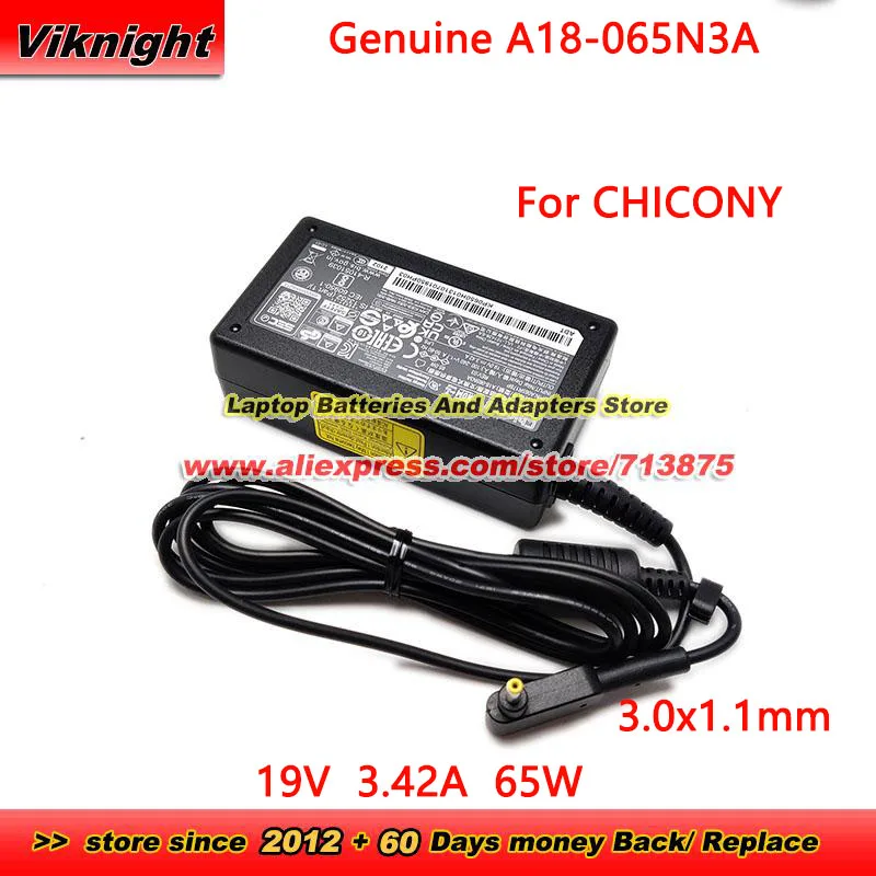 

Genuine A18-065N3A AC Adapter 19V 3.42A 65W 3.0 x 1.0mm A065R178P for Swift SF314 Sp314-54N Aspire A315-22G/A315-55G/A315-55KG