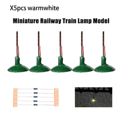 5pcs Diorama Wall Lamppost Street Light Model Railway Train Lamp Led Ceiling Lights with 5pcs Resistance for OO/HO Scale