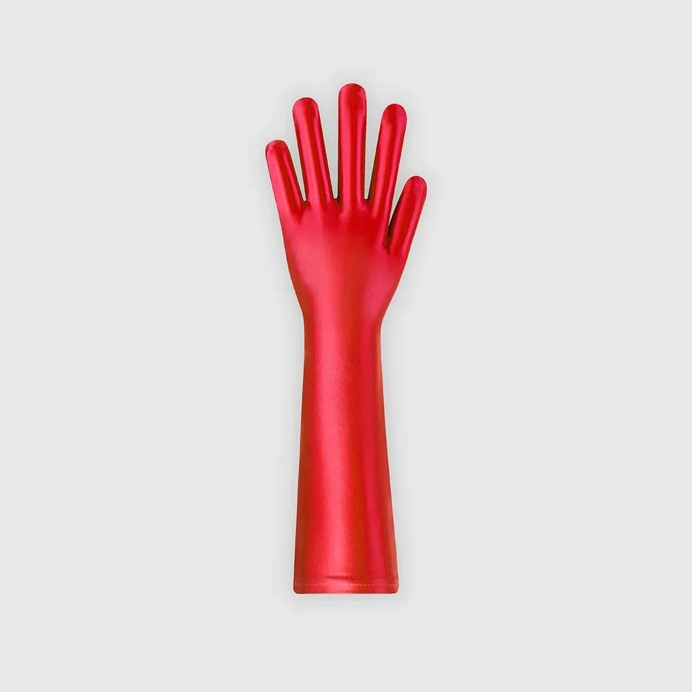 Glanzende en gladde spandex cos tweede generatie fietsen zonbescherming etiquette meerkleurige halflange handschoenen