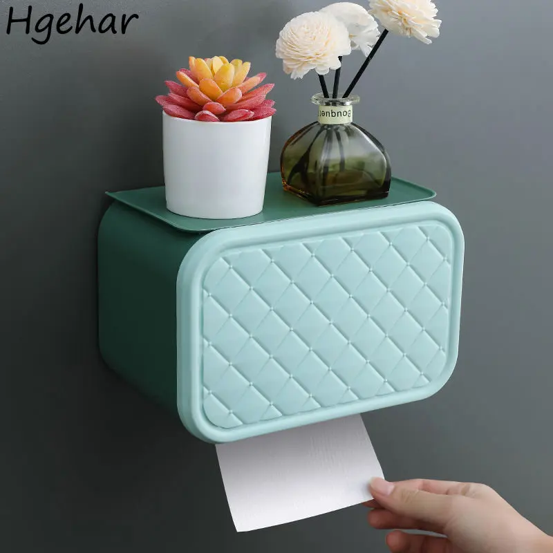 Creative Plastic Toilet Paper Holder Waterproof Portable Wall Mounted Tissue Box Household Bathroom Napkin Storage Case Modern