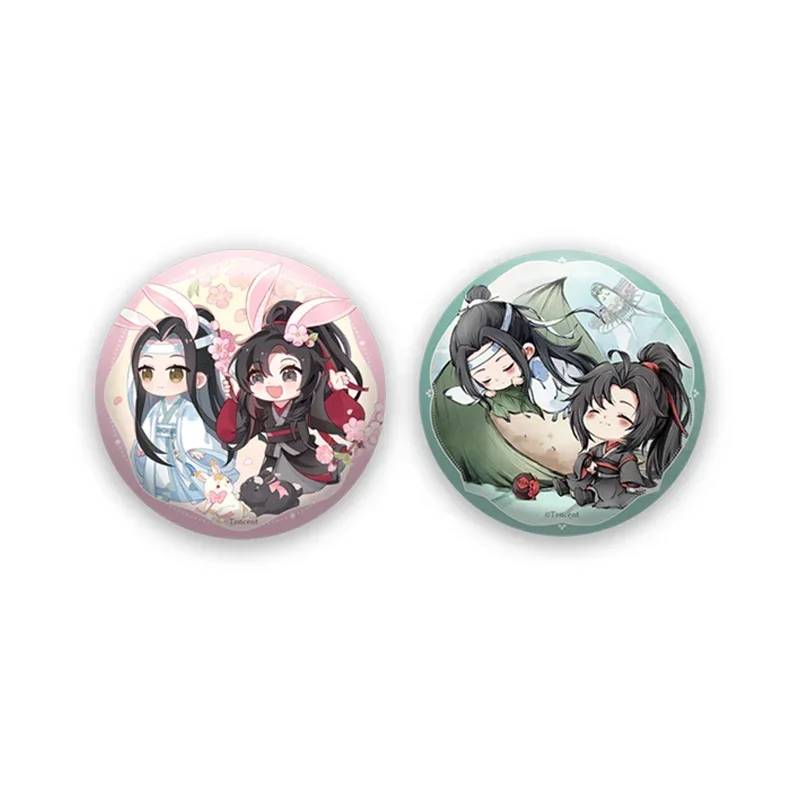 Anime Grandmaster of Demonic Cultivation WeiWuXian LanWangJi Cosplay Reflect light Badge, regalo de Navidad, decoración de mochila, adornos