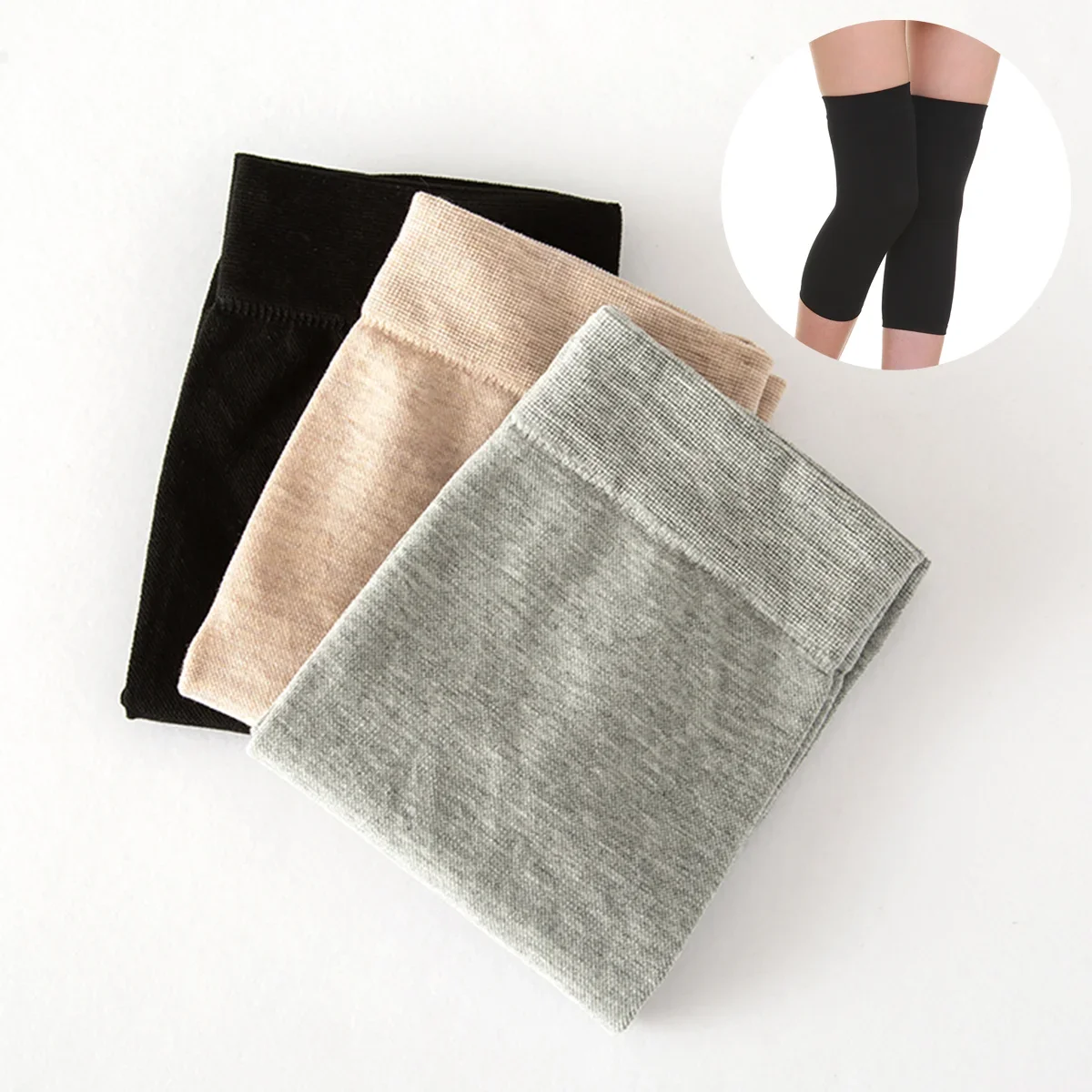 1 paio di ginocchiere in cotone sottile da donna, morbide, calde, antiscivolo, elastiche, per sport, palestra, per yoga, allenamento di danza, corsa, protezione articolare