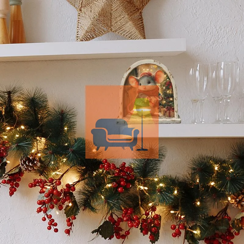 Cute Christmas Small Mouse Hole Wall Stickers Xmas Decoration For Home Navidad Merry Christmas New Year Accessories