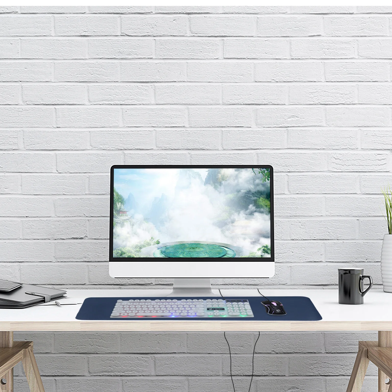 

PU Large Computer Mouse Pad Soft Comfortable Smooth Surface Desktop Mouse Mat for Home Office Daily Use