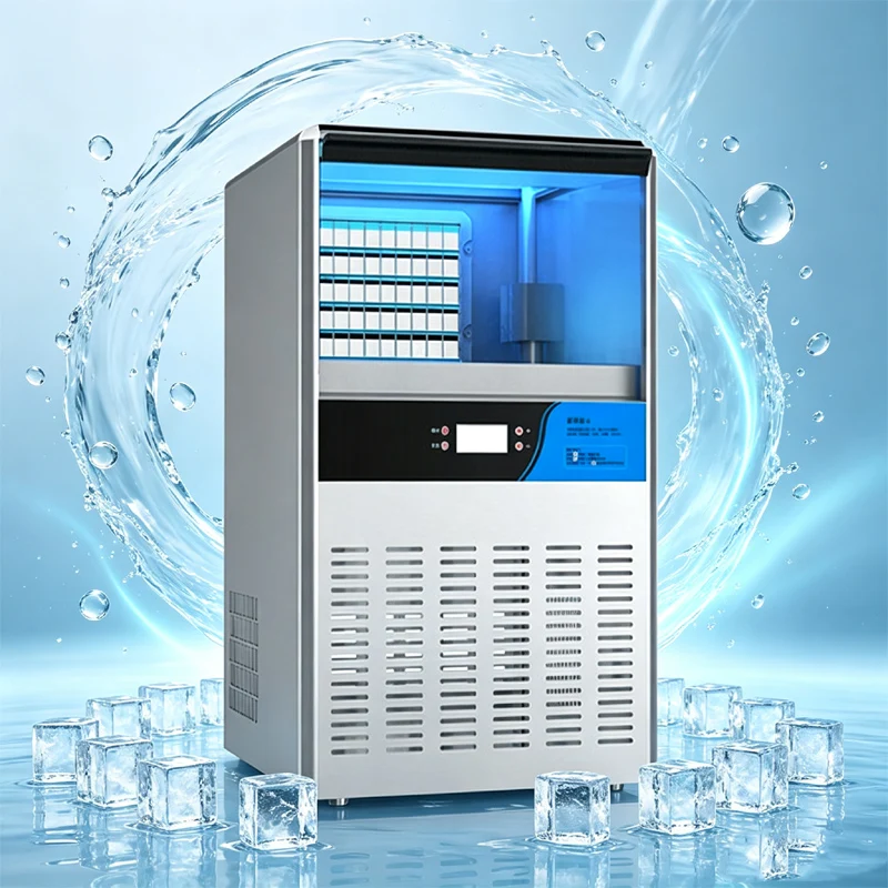 Milk Tea Shop Commercial Electric Square Ice Maker For Restaurant Bar Coffee Shop Ice Making Machine
