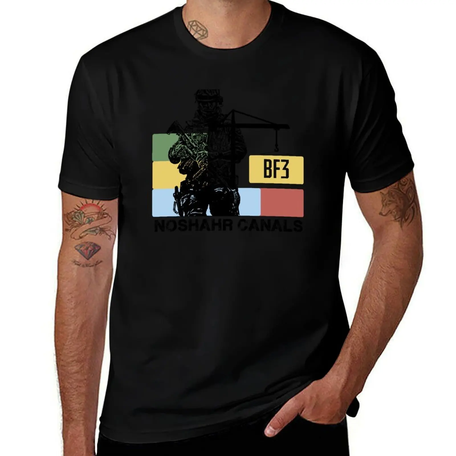 BF3 Battlefield 3 Noshahr Canals T-Shirt Soft Casual Short Sleeve Cotton Tee T-Shirt