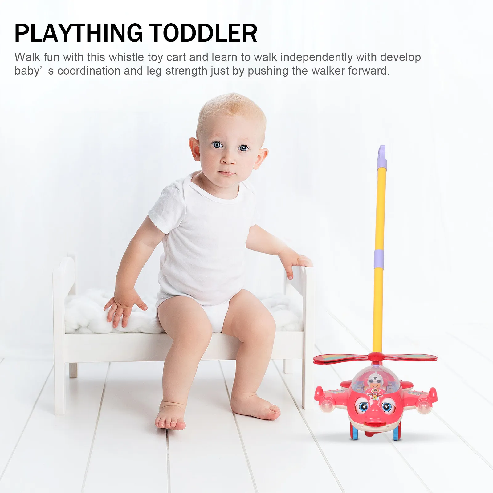 

Регулируемая по высоте детская каталка-ходунки с сиренкой, однорычажная, развивающая тележка Монтессори, центр активности для малышей, каталка для мальчиков