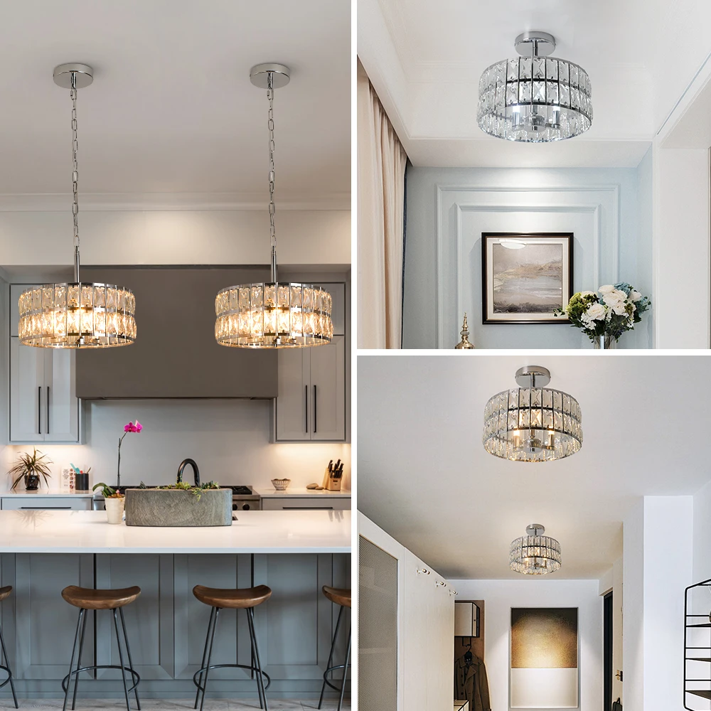 Crystal Ceiling Chandeiler Lamp Modern Indoor Lighting Pendant Light Fixtures Home Decora Led Hanging Light Living Bedroom Lamps