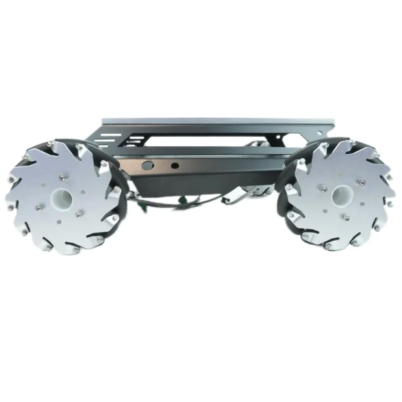 Wózek na kółkach Mecanum z metalowego podwozia samochodowego o udźwigu 60 kg, robot wielokierunkowy do badań ROS, programowalny robot DIY.