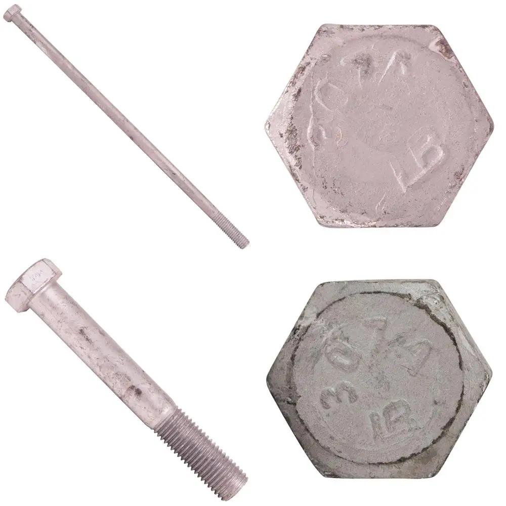 

Grade A Hex Bolts 3/8-16 x 10, 25-Pack, Hot Dip Galvanized, Heavy Duty Fasteners for Construction