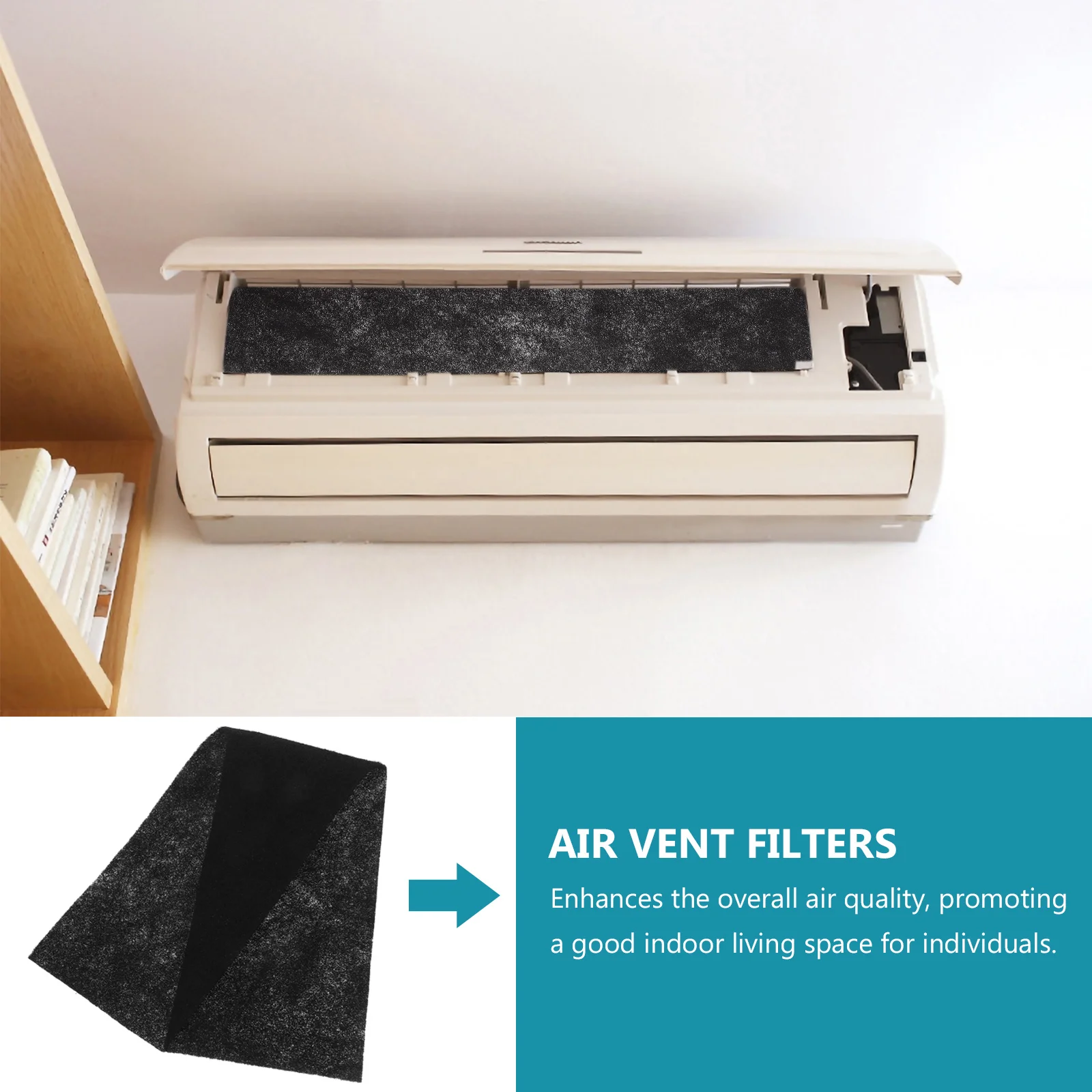 

4 Sheets Activated Carbon Fibre Filter Air Vent Filters Lightweight Electrostatic Air Conditioning Purifier Electrostatic