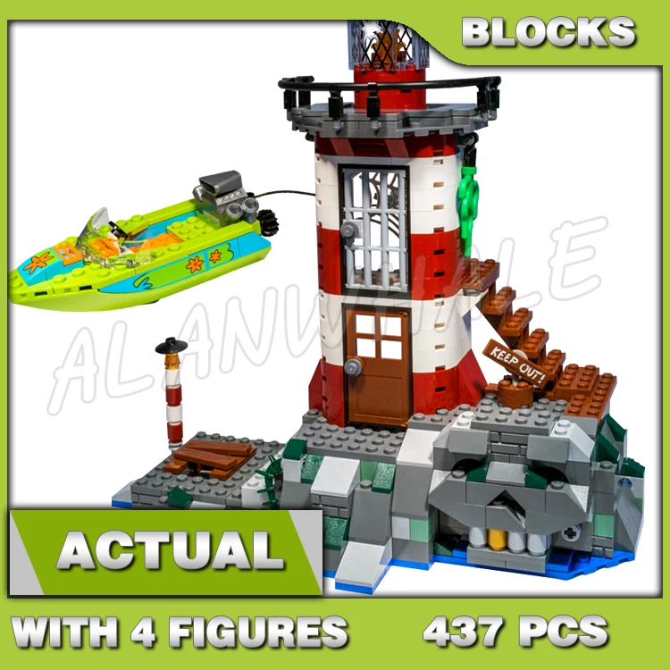 

437pcs Haunted Lighthouse Island Speedboat Monster Hidden Treasure 10431 Building Blocks Sets Compatible With Model