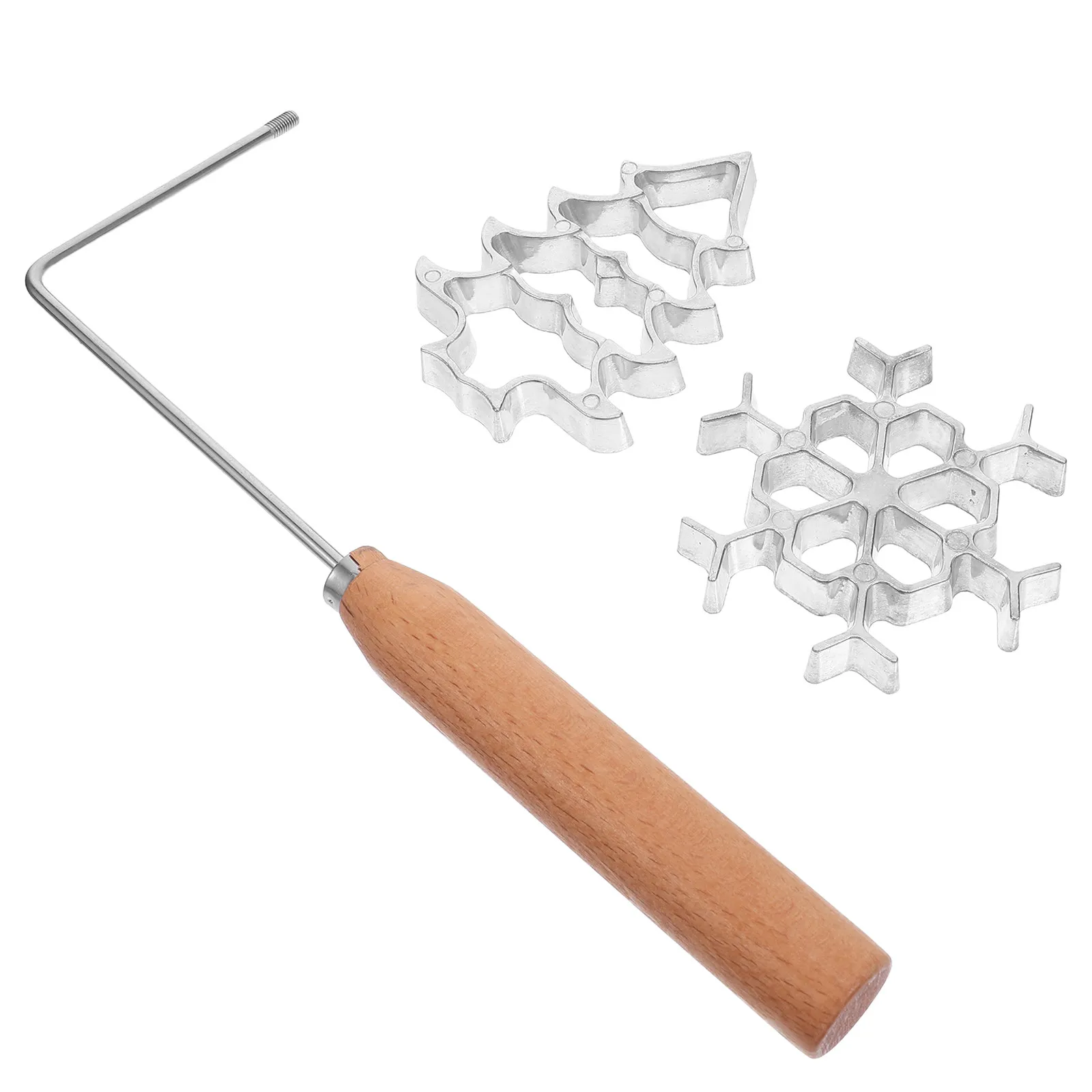 3Pcs Bunuelos Mold with Handle Aluminum Alloy Rosette Timbale Set for Homemade Rosettes Cake Biscuit Mold Frying Snack