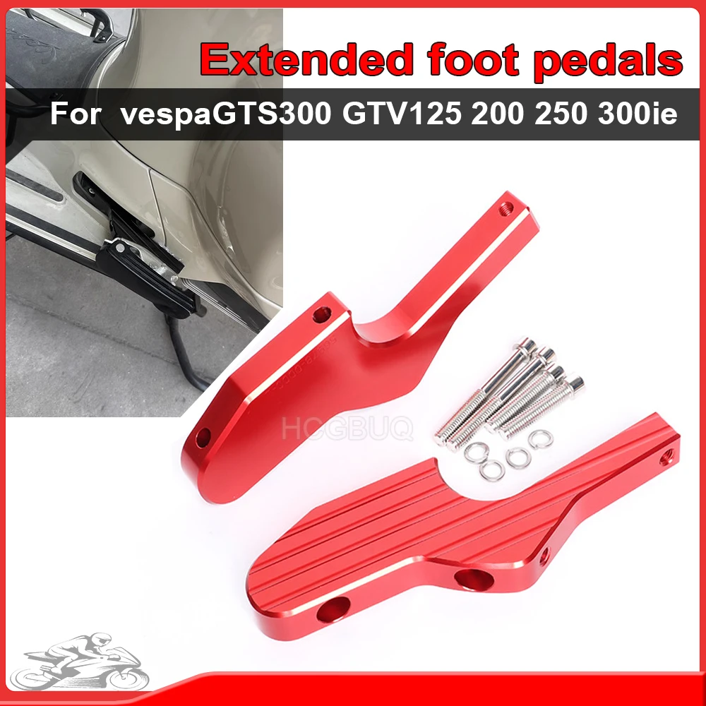 Motorcycle Accessories New Passenger Foot Peg Extensions Extended Footpegs for Vespa GTS300 GTV125 200 250 300ie