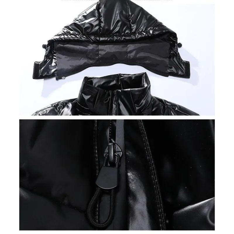 Jaket Musim Dingin Pria Terlaris, Jaket Bulu Angsa Berkualitas Tinggi dan Modis, Jaket Bulu Angsa Pendek Berkilau Kasual dengan Tudung