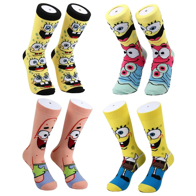 MINISO New style SpongeBob Cute Socks Patrick Star Cartoon Men\'s Fashion Sock Sexy Couple Fashion Socks Funny Socks Size 36-43