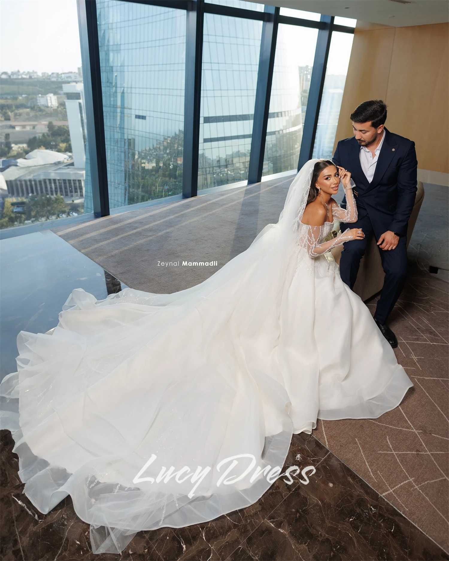 Lucy Aangepaste bruid trouwjurk Luxe trouwjurken Trouwjurken Luxe 2025, lange jurken Bruidsjurk Trouwjurken