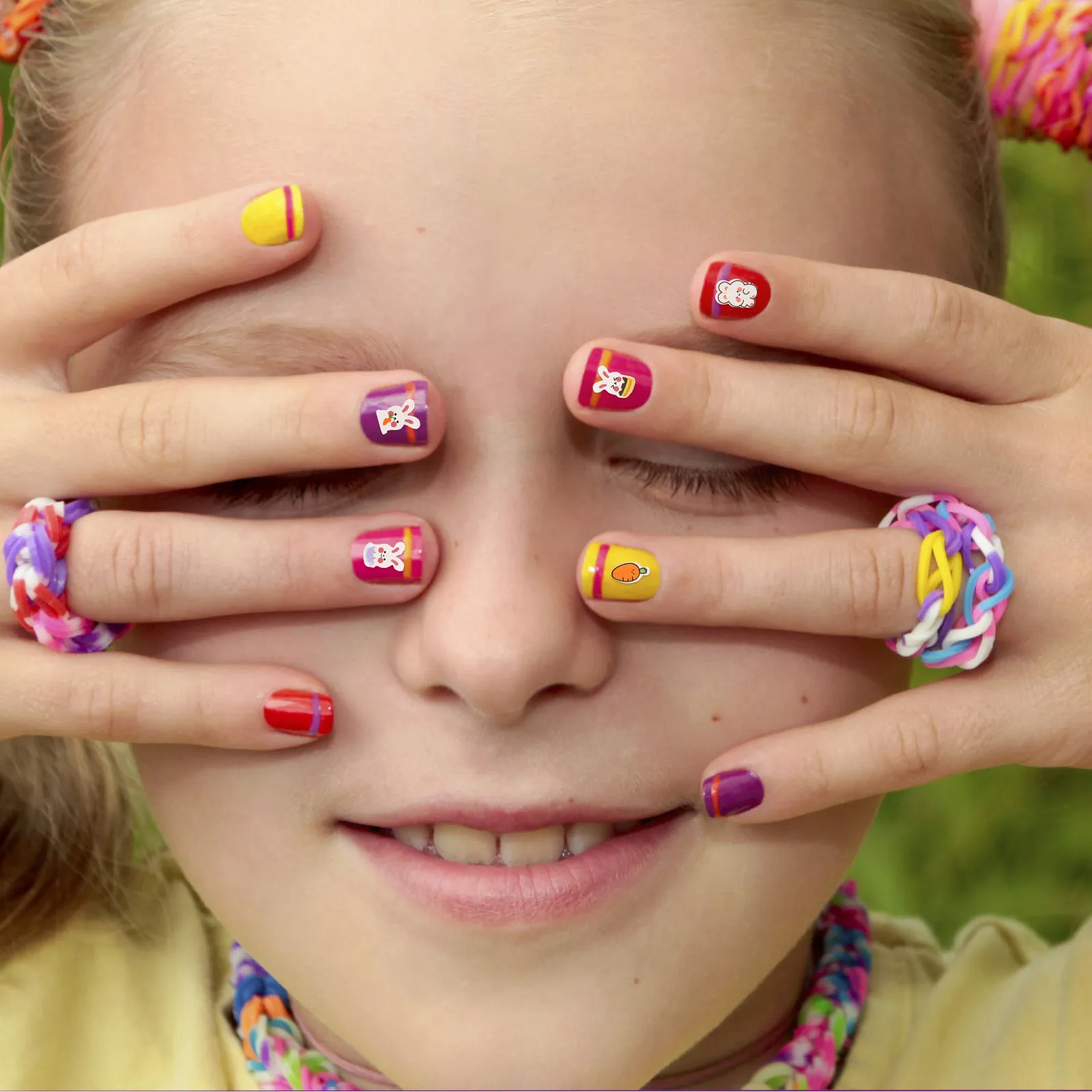 

10 Sheets Easter Nail Art Stickers Bunny Rabbit Carrots Decor Safe Materials Self Adhesive Nail Accessories Women Salons