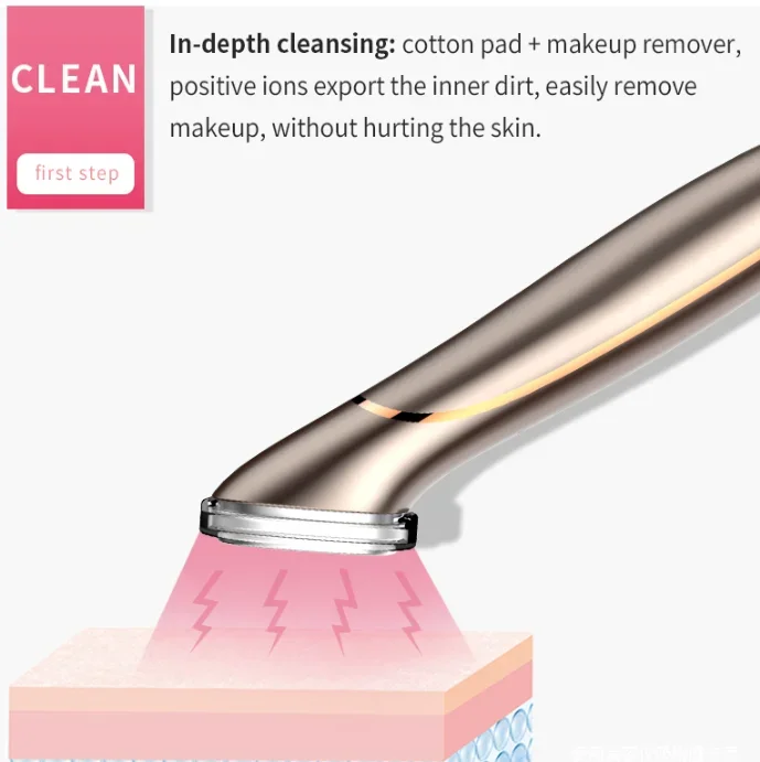 Appareil de lifting du visage et de nettoyage de beauté, appareil de massage par vibration multifonctionnel, alimentation par lumière colorée, exportation et importation de la peau