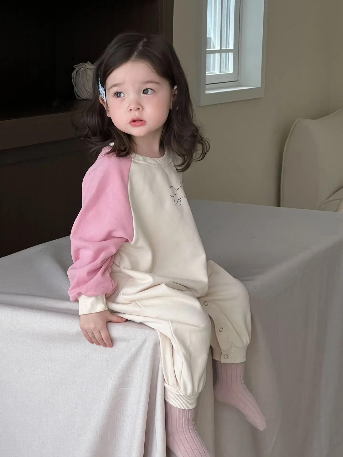 2026 ربيع جديد طفل طويل الأكمام المرقعة رومبير القطن الرضع فتاة لطيف الكرتون بذلة غير رسمية الوليد الملابس 0-24 متر #4