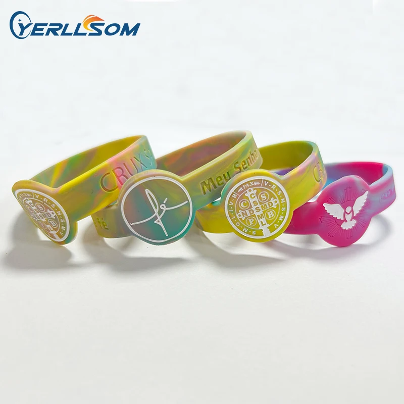 

YERLLSOM 100pcs/Lot Promotional gift bracelet for anniversary custom design silicone wristband