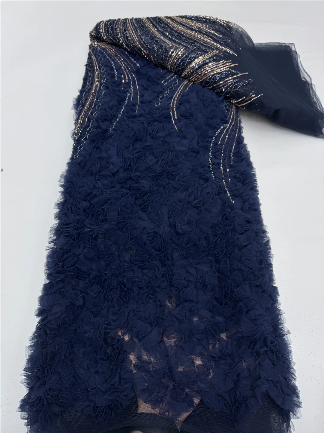 

Новейшая сетчатая кружевная ткань с французскими бусинами, роскошное свадебное платье в африканском нигерийском стиле с блестками, тюль, кружевная ткань, дизайн Дубая-RF