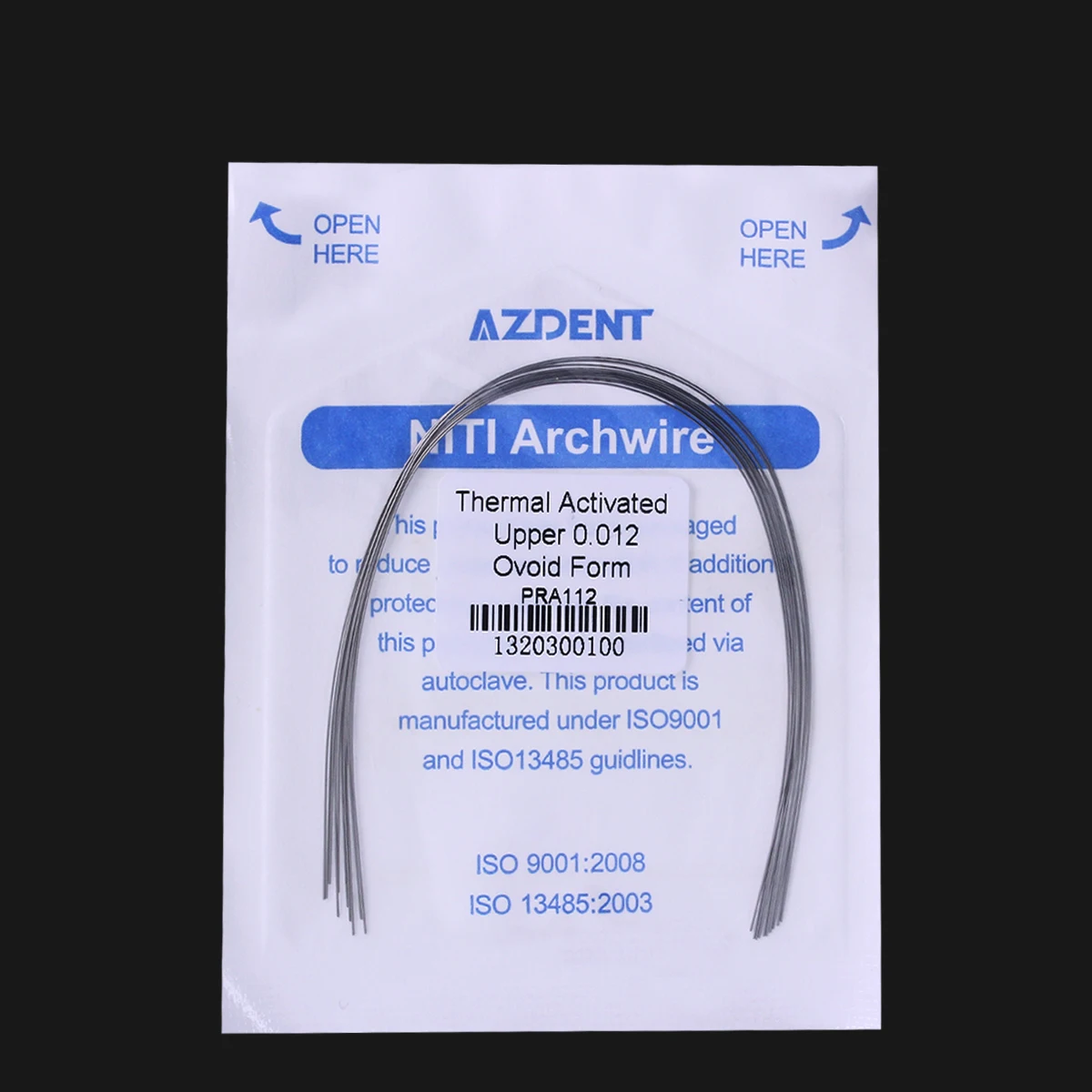 Azdent 10 pcs/pacote dental niti térmico ativado redondo arco fio forma oval ortodôntico archwire inferior/superior