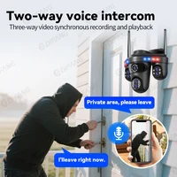 DIFANG 35MP WiFi caméra IP 4 écrans 7 lentilles 10X Zoom extérieur sans fil PTZ caméra de sécurité suivi automatique CCTV caméra de Surveillance Caméra de Surveillance Extérieure WiFi pour la Maison, Caméra IP avec Tro 6