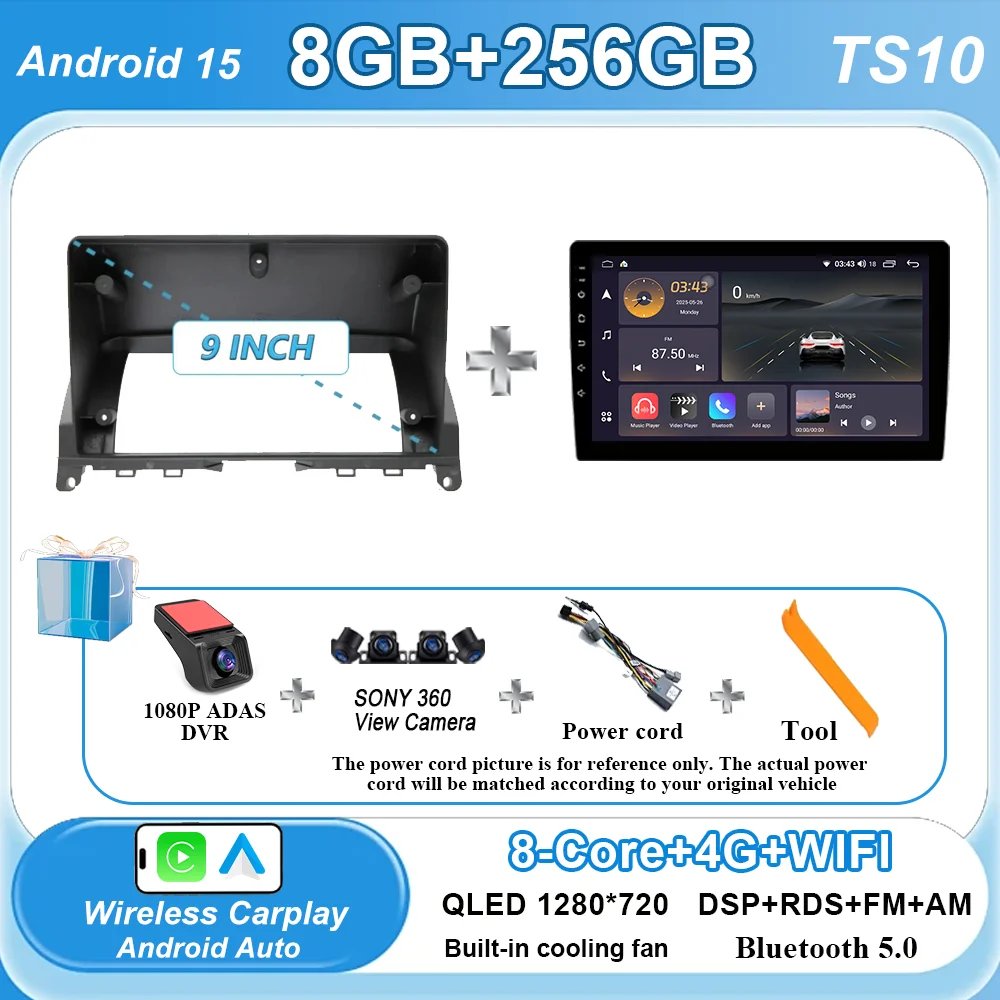 Android 15 Voor Mercedes Benz C Klasse 3 C220 C180 W204 S204 2006-2011 Auto Multimedia Video Player Radio stereo GPS Auto play Auto