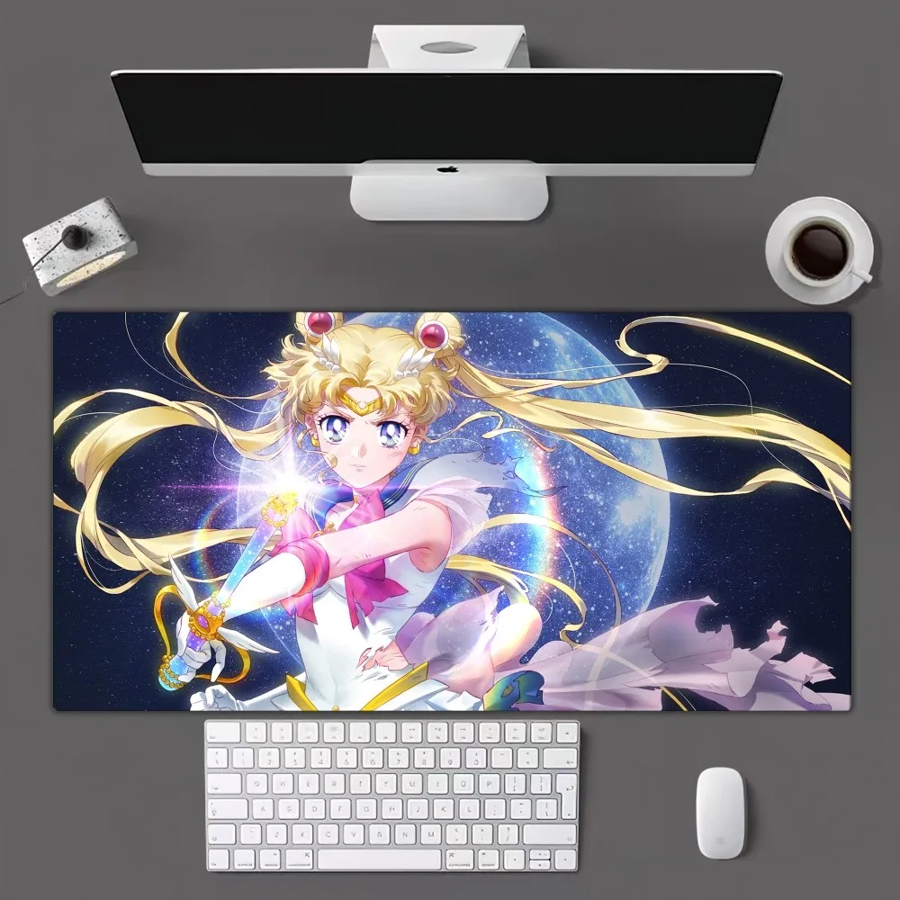 Imagem -04 - Bonito Bilibili Anime Mouse Pad S-sailor M-moon Gamer Mousepad Mouse Pad Escritório Tapete de Mesa Longa