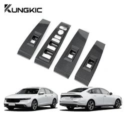 Carbon Fiber Pattern ABS For Honda Accord Sedan 11th 2023 2024 Car Window Lifter Switch Control Panel Cover LHD Trim Accessories