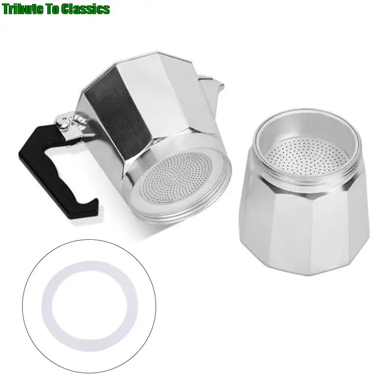 3 juntas de silicona y 1 pieza Filtro de acero inoxidable Moka Pot reemplazo de botella de café Compatible con 3/6/9/12 taza Moka Express