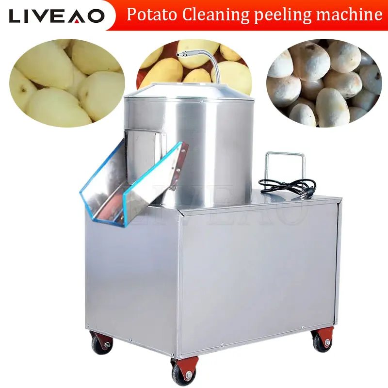 Automatic Fruit Vegetable Cleaning Peeling Machine Potato Radish Sweet Potato Shelling Cleaner