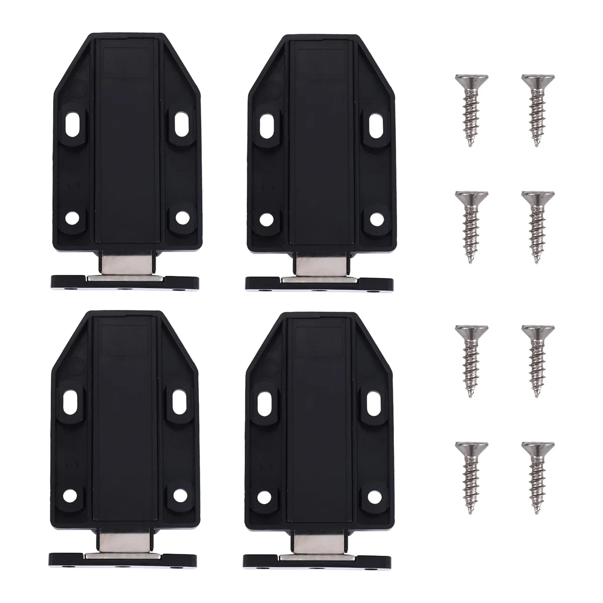 HOT Push Latch Heavy Duty 4 Pack Push to Open Cabinet Hardware Magnetic Contact Latches for Large Door Push Black