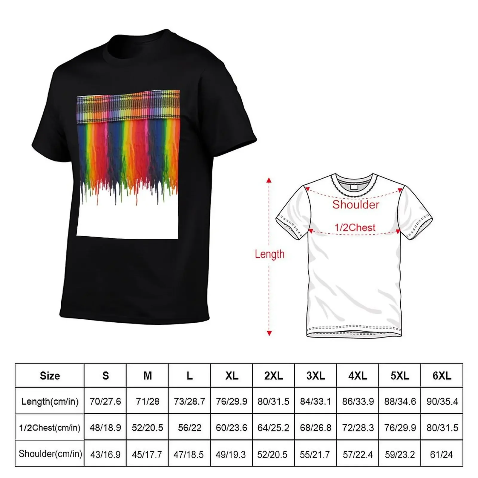 Melting Crayons T-Shirt sweat custom shirt sports fans kawaii clothes mens big and tall t shirts