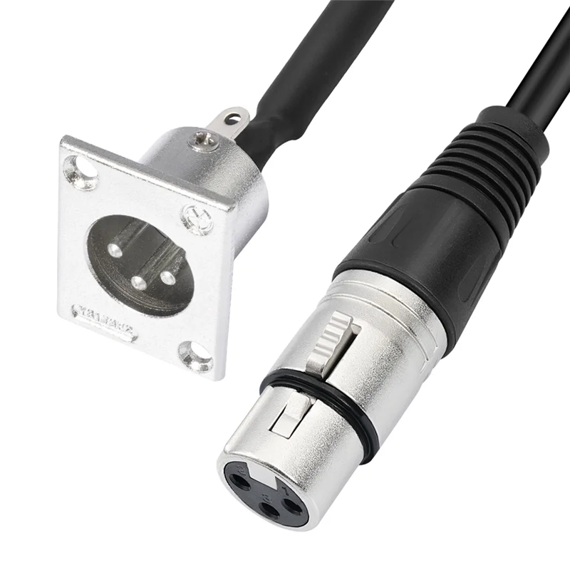 B86B-D Type XLR 2 Pack Cable,Pass Through Connector, D XLR Male To Female For Premium Stage Box, Patch Panel, Panel Mount - view 2